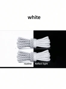 1 Cặp Dây Giày Phát Sáng Tròn Dệt 120cm Có Ngôi Sao Phản Quang, Thích Hợp Cho Giày Thường, Giày Thể Thao, Giày Bóng Rổ, v.v. - Nhiều màu - Xem 12