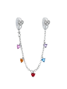 1pc 925 Sterling Silver Elegant Heart Shaped Safety Chain Pendant, Suitable For Women's Bracelets, Bangles, DIY Jewelry Making, Date Gift, Exquisite Women Jewelry