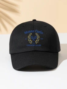 Unisex Tennis Letter Monte Carlo Print Sun Visor Cap, Adjustable Casual Baseball Cap, UV Protection Breathable Fashion Versatile For Daily Outdoor Wear, Summer