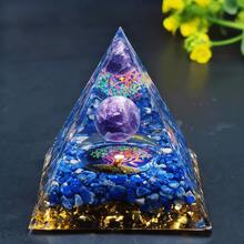 1pc Lapis Lazuli Crystal Ball, Crystal Pyramid, Absorb Positive Energy, Relieve Stress, Promote Chakra Healing, Amethyst Meditation Stone, Creative Gift - E-2-1 - View 17