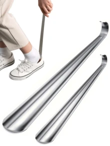 1pc Long Handle Shoe Horn - Unisex Stainless Steel Metal Shoe Lifter - 11.8 Inch/16.5 Inch Long, Suitable For Boots, Curved Hook With Long Handle, Comfortable Grip, Perfect For Athletic Shoes And Dress Shoes, Suitable For Elderly And Medical Use, Shoe Dressing Aid | Disability Assistance Product, Shoe, Spring Summer Picks, Brides Maid Gifts, Room, Bedroom Decor, Beach, Travel, For Men, For Women, Vacation, Women's Day, Travel Essentials, Wedding Favors, Y2k, Bedroom, Car Accessories Women, Kitchen Decor,Cute Stuff - Multicolor - View 1