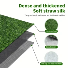 Ultimate Washable Dog Grass Mat - Reusable, Odor-Resistant, Pet Training Artificial Turf With Anti-Slip Bottom. Easy To Clean Pee Pad, Suitable For Indoor/Outdoor. Grass Length: Approx. 2cm. - Multicolor - View 5