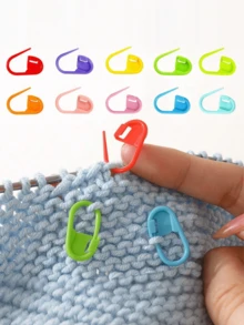 1/10/30/50/100pcs Random Color Mini Woven Crochet Stitch Markers, Plastic Locking Stitch Markers For Knitting, Crochet, Sewing DIY Crafts - Multicolor - View 9