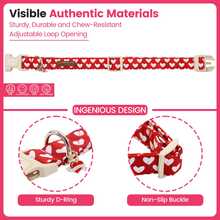 Vòng cổ cho chó Lionheart Glory ngày Valentine, vòng cổ mềm mại hình trái tim màu đỏ có thể điều chỉnh, phù hợp cho cả chó đực và chó cái dễ thương, vòng cổ cho thú cưng dự tiệc mùa xuân và các ngày lễ. - Đỏ và trắng - Xem 3