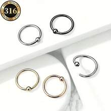 3 pièces (6/8/10 mm) Anneaux de nez en acier inoxydable minimalistes - Convient pour les piercings du cartilage, de l'hélix, du lobe, multiples et superposés. Idéal pour un port quotidien en toute saison - 3 pièces/ensemble - Voir 3