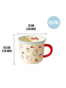 350ml Blue Strawberry & Cherry Pattern Ceramic Mug, White Body With Blue Rim And Handle, Adorable Cartoon Design, Minimalist Style, High-Temperature Decal Ceramic Material, Portable, Suitable For Daily Use, Office, Leisure, Breakfast, Intimate Moments, Especially Suitable For Cartoon Fans, Young Women, Students, Office Workers, Also A Thoughtful Gift For Loved Ones/Friends - Baby Blue - View 4