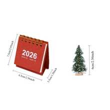 2026 Mini Calendar And Mini Christmas Tree Ornaments - Ideal For Offices And Schools, Geometric Design, Perfect Back-To-School Gift, Christmas Gift, Mini Calendar And Small Christmas Tree, Desktop Ornaments, Suitable For Desk And Office Decorations, Mini Desktop Calendar, New Year's Gift, Greeting Gift, Desktop Ornaments, Suitable For Desk And Office Decorations - Multicolor - View 5
