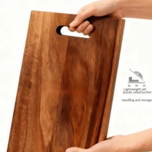 Tabla de cortar grande y resistente mejorada, juego de tablas de cortar de madera de alta calidad y duradera, diseño de bloque resistente, adecuada para carne, queso, pan, verduras, herramienta de cocina ideal, gran regalo para el hogar y la residencia, accesorios de cocina - Óxido marrón - Ver 10