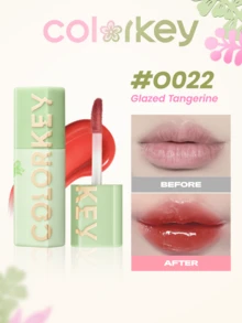 COLORKEY Light Chasing 唇部精華液式液態唇膏，高顯色水光亮澤唇膏，不黏膩防暈染滋潤，淡化唇部細紋，柔和甜美香氣，適合女性日常妝容 - O022 Glazed Tangerine - 查看 3