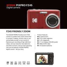 Kodak 柯达数码相机 PIXPRO FZ45-RD 1600万像素 4倍光学变焦 28mm广角 1080P全高清视频 2.7英寸液晶屏 Vlog相机，适合摄影爱好者 - 紅色 - 查看 8