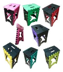 Banco plegable portátil de plástico para 1 adulto, con capacidad de carga de 120 kg, silla de pesca portátil, taburete plegable para exterior, color aleatorio. - Multicolor - Ver 6