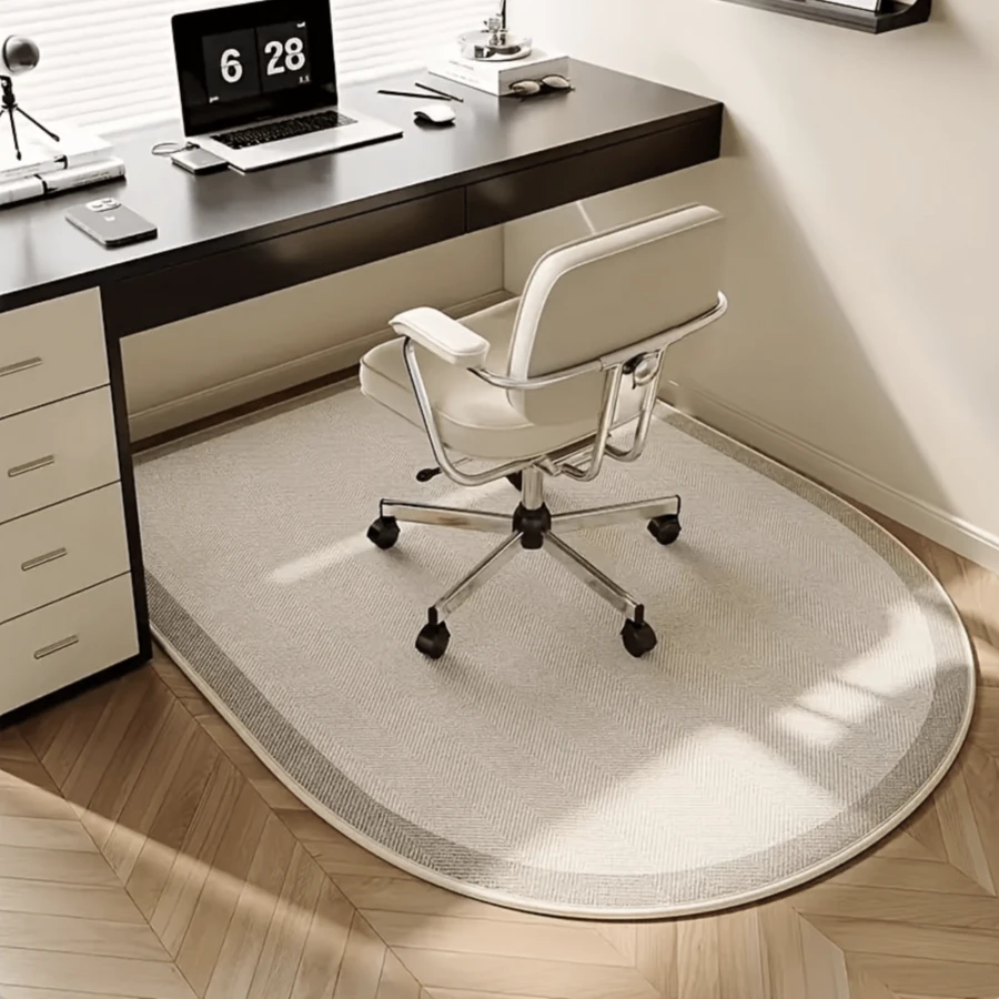 Home Computer Desk Floor Mat Simple Study Desk Swivel Chair Cushion Non-Slip Floor Mat, Bedroom Footstool Office Chair Mat, Non-Slip Polyester Fiber Carpet