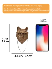 Duża/Mała (głowa niedźwiedzia, głowa królika, głowa jelenia, głowa myszy, głowa lisa) Dekoracyjna zawieszka ścienna, wystrój domu, brązowa rzeźba zwierzęcia z żywicy, ozdoba ścienna - Ozdoby - Zobacz 7