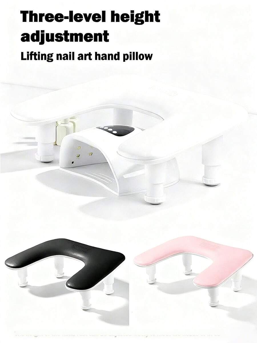 Apoio De Braço Profissional Para Manicure: Suporte De Mão Ajustável Em Formato De U Para Nail Art, Suporte Ergonômico Para Mãos E Pulsos Em Pu, Presente Perfeito De Natal E Dia Dos Namorados Para Manicures E Donas De Salões De Beleza. - Multicolorido - Ver 1