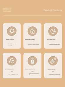 1pc USB Rotating Night Light, Ripple Wave Bedroom Bedside Lamp, Flame Atmosphere Light - Multicolor - View 10