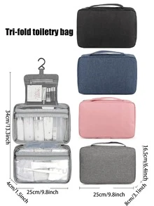 Large Capacity Hanging Toiletry Bag, Waterproof Foldable Handbag, Travel Cosmetic Organizer Bag, Makeup Bag, Toiletry Travel Bag, Women's Cosmetic Organizer Bag, Makeup Brush Holder Bag, Multi-Functional Cosmetic Organizer Bag, Suitable For Beach Vacation, Business Travel, Student Office Supplies