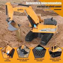 2025 1:20 Hz Digger ferngesteuert Bulldozer. Spielzeug,2 ladende batterien,Ein geschenk für kinder, spielzeug, ein geburtstagsgeschenk - Gelb - Übersicht 4