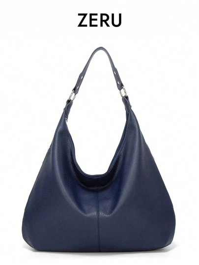 Retro Women Tote Bag, New Fashion Overseas Shopping Bag, Large Capacity Shoulder Handbag, Soft Leather Underarm Bag, Versatile For Commute