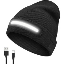 1pc Brimless Poop Hat With Lights, Unisex Flashlight Hat, 40 LED Beads Warm Knit Winter Hat, USB Rechargeable Outdoor Headlamp Hat With 3 Brightness Levels, Cool Gift For Men, Women And Teenagers, Suitable For Outdoor Adventure Skiing Hunting Camping Hiking Running Fishing - Multicolor - View 13