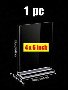 8.5英寸×11英寸、5英寸×7英寸、4英寸×6英寸T型亚克力标牌架展示架，多件装（1/3/6/12），适用于家庭、办公室、零售店、餐厅、婚礼、情人节、返校季、菜单、卡片、传单展示，空白亚克力标牌 - 彩色 - 查看 15