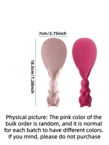 1/2 件可爱兔子设计餐勺，不粘饭勺，立式饭勺，适用于电饭煲