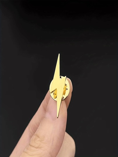 1pc Lightning Bolt Men's Brooch Pin - Multifunctional Stainless Steel Lapel Pin, Unique Personalized Design, Men's Jacket/Shirt Collar Clip Accessory, Fashionable Business Accessory, Perfect Birthday Gift For Boyfriend/Husband, Easter, Father's Day, And Graduation