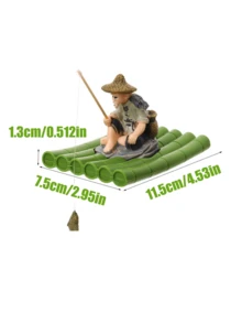 1pc Resin Bamboo Ornament, Jiangong Fishing, Fish Tank Decor, Creative Aquarium Decoration, Underwater Landscape Accessory, Home/Office Fish Tank Decor, Unique Aquarium Landscaping Ornament