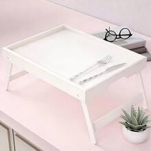 1 pièce Plateau de lit en bambou avec pieds pliables, bureau pour ordinateur portable 30*40cm, convient pour la cuisine, le canapé ou l'espace de travail, idéal pour les cadeaux de remise des diplômes, les présents de pendaison de crémaillère - Multicolore - Voir 16