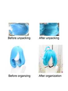 Cosplay假发 短款波波头假发 耐热分层合成发 男女通用 万圣节派对假发 万圣节 圣诞节 新年假发 - 彩色 - 查看 7