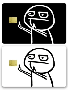 1pc Line Art Figure Credit Card Decorative Sticker, Funny Gag, Creative Personalized Ultra-Thin PVC Anti-Fingerprint Credit Card Protective Film, Anti-Scratch, Unisex, Suitable For Small Chip Cards, Bank Cards, Credit Cards, Transportation Cards, Student ID Cards And Other DIY Decoration