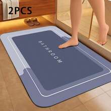 1/2pcs Soft Non-Slip Bathroom Mat, Absorbent Silicone Bathroom Rug, Quick Dry Bath Mat, Halloween Decor Carpet, Room Decor Rug, Autumn Decor Carpet