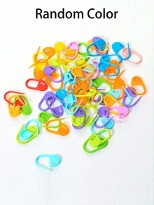 1/10/30/50/100pcs Random Color Mini Woven Crochet Stitch Markers, Plastic Locking Stitch Markers For Knitting, Crochet, Sewing DIY Crafts - Multicolor - View 8