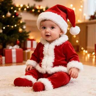 Baby Christmas Outfits Christmas Baby Dresses Christmas Baby Triple Set (Hat + Top + Pants) Infant Wear Children&#39;s Christmas Party Photography Costumes Essential For Hundred-Day Photoshoots &amp; Family Gatherings Baby Christmas Outfits New Year Gifts Baby Christmas Gifts Parent-Child Christmas Photos Male Baby Christmas Outfits Female Baby Christmas Dresses Christmas Dresses
