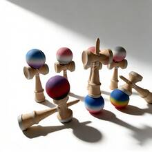 1pc Sports Equipment, Unisex Kendama Skill Ball | Colorful Cracked Wooden Balance Trainer, Outdoor Leisure Skill Development Set For All Ages - Multicolor - View 6