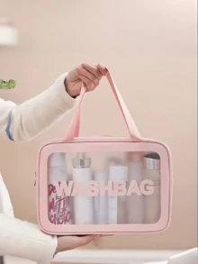 Bolsa de aseo de viaje, organizador de maquillaje con panel frontal transparente, diseño portátil de mano, adecuado para hombres y mujeres, interior espacioso, ideal para el baño, el gimnasio y los viajes de negocios - regalo de viaje perfecto, esencial para entusiastas del fitness, cierre elegante y minimalista, organizador de equipo de gimnasio, almacenamiento de baño, costuras reforzadas, cremallera de alta calidad - Multicolor - Ver 5