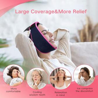 3pcs/SET Wisdom Teeth Ice Pack Head Wrap-Jaw Face Ice Pack With 2 Gel Packs For TMJ And Wisdom Teeth, Ice Pack Head Wrap For Facial Oral Surgery Discomfort Relief, Comfortable For Chin, Head, Oral And Facial, Dental Implants, Wisdom Teeth