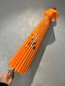 Paquete de 2 sombrillas de bambú para decoración de bodas, ideales para decoraciones y accesorios de festivales y bodas. Sombrillas de novia tradicionales hechas a mano, elegantes accesorios para fotos y fiestas. - Naranja - Ver 8