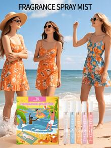 5pcs/Set 10ml Beach Digital Fragrance Spray, Emitting Fresh And Elegant Floral Scent. Portable Design, Suitable For Home Fragrance, Can Be Placed In Wardrobe, Bedroom, Bathroom, Car, Also Suitable For Dates, Travel, Summer Deodorizing And Scenting. - Xịt thơm - Xem 6