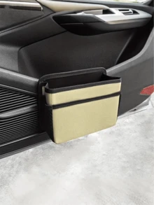 Car Seat Back Storage Bag With Side Hanging Accessories - Multifunctional Storage Box, Cup Holder, Open Storage Slot - Made Of Durable Material, Suitable For Rear Seat And Door Storage Bag - Fits SUV, Sedan, Truck Interior Storage Bag - Space-Saving Car Accessory, Rear Seat Storage Bag, Car Trash Can, Fashionable Design, Smooth Texture - Multicolor - View 6