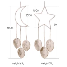 1件手工钩编蕾丝星月捕梦网壁挂装饰，波西米亚风格家居装饰，适用于客厅、卧室、婚礼、节日礼物 - 手工樹葉編織 - 查看 11