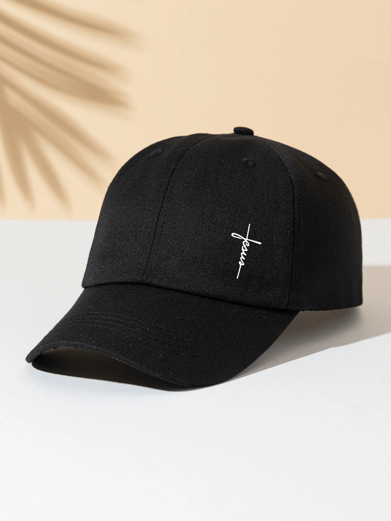 Boné de beisebol unissex ajustável com padrão de cruz e letras, chapéu de sol para atividades ao ar livre, adequado para homens e mulheres, uso diário casual essencial - Multicolorido - Ver 1