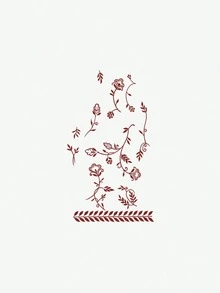 1pc Flower Temporary Tattoo Sticker, Waterproof, Sweat-Proof, Suitable For Hands & Feet, Applicable For Daily Use, Lasts 1-3 Days - Red - View 4