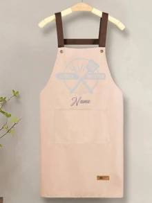 1pc Customized Apron Adjustable Customizable Name Apron Kitchenware Printing And Grill Master For Men And Women With Large Pockets Personalized Apron Adjustable Neck & Waist Straps Custom Design Cooking & Bbq Aprons Gift - Multicolor - View 15