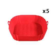 5pcs New Silicone Air Fryer Baking Tray, Easy To Clean, Reusable Food- Baking Pans For Pizza And Fried Chicken, With 2 Handles - Multicolor - View 18