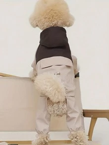 Áo mưa cho chó/mèo cỡ nhỏ và trung bình - Chống thấm nước, chống bụi, chống tia UV (nắng/mưa) | Áo khoác nhẹ phối màu tương phản cho thú cưng 4 chân | Vải TPU chống thấm nước, thoáng khí, có dải phản quang an toàn ban đêm, thiết kế nút tiện lợi, cổ tay và đáy quần co giãn, dây đeo cổ/lưng có thể điều chỉnh | Áo khoác gió cho thú cưng màu kaki/xanh nhạt/tím - Nhiều màu - Xem 10