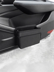 Car Seat Back Storage Bag With Side Hanging Accessories - Multifunctional Storage Box, Cup Holder, Open Storage Slot - Made Of Durable Material, Suitable For Rear Seat And Door Storage Bag - Fits SUV, Sedan, Truck Interior Storage Bag - Space-Saving Car Accessory, Rear Seat Storage Bag, Car Trash Can, Fashionable Design, Smooth Texture - Multicolor - View 3