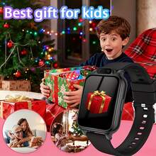 Đồng hồ thông minh trẻ em mới, phù hợp cho trẻ từ 3-14 tuổi, với các trò chơi giáo dục, màn hình cảm ứng, camera, trình phát nhạc/video, máy đếm bước chân, dây đeo silicon thể thao màu tím, chức năng báo thức, đồng hồ tương tác dành cho thanh thiếu niên, quà tặng Giáng sinh. - Nhiều màu - Xem 5