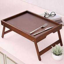 1 pièce Plateau de lit en bambou avec pieds pliables, bureau pour ordinateur portable 30*40cm, convient pour la cuisine, le canapé ou l'espace de travail, idéal pour les cadeaux de remise des diplômes, les présents de pendaison de crémaillère - Multicolore - Voir 15