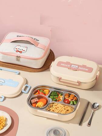 304 Stainless Steel Insulated Lunch Box, Children's And Student Specific Compartment Lunch Box, Office Worker With Lunch Box