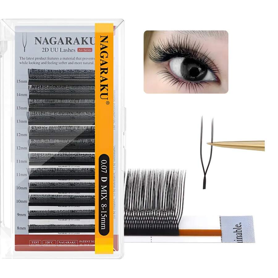Pestañas Nagaraku 2d Uu Volumen Natural Extensiones Pestaña - D - Ver 1